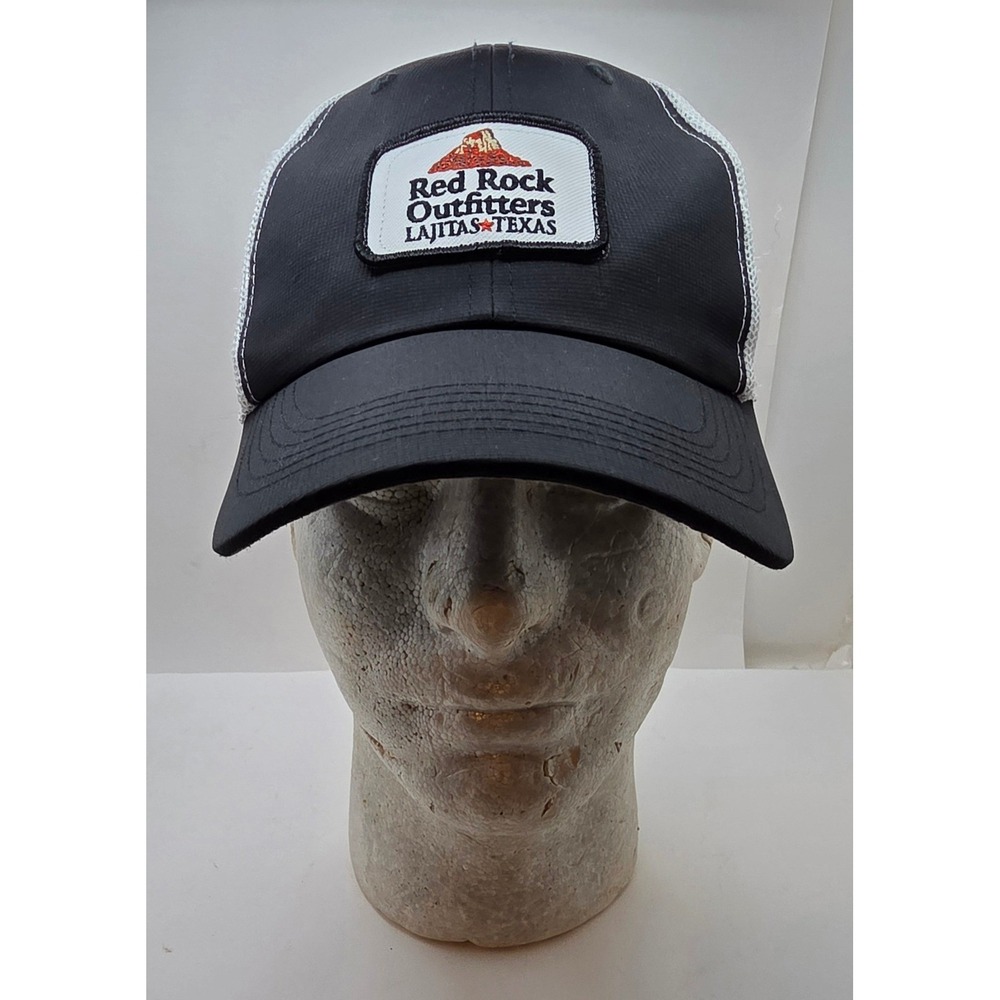 Imperial Red Rock Outfitters Lajitas Texas Trucker Hat Snapback Black White Mesh